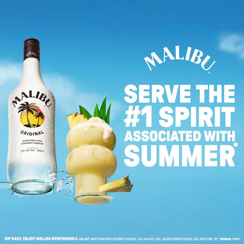 slide 2 of 7, Malibu Coconut Flavored White Rum - 1.75L Bottle, 1.75 liter