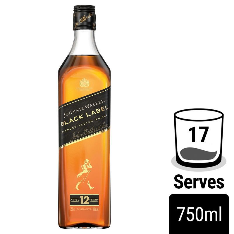 slide 2 of 7, Johnnie Walker Black Label Scotch Whisky - 750ml Bottle, 750 ml