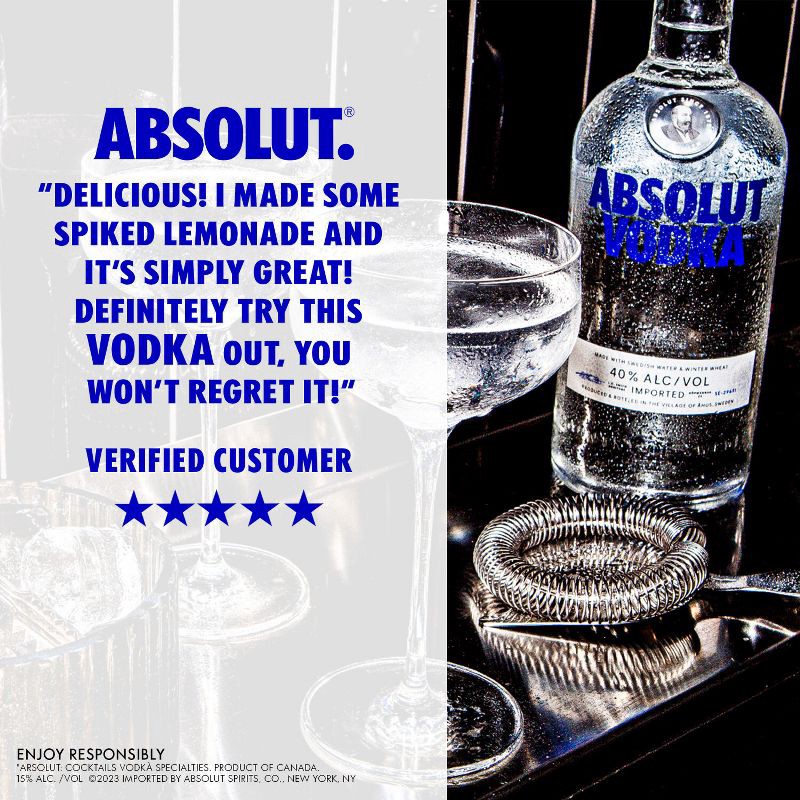 slide 4 of 6, Absolut Vodka - 1.75L Bottle, 1.75 liter
