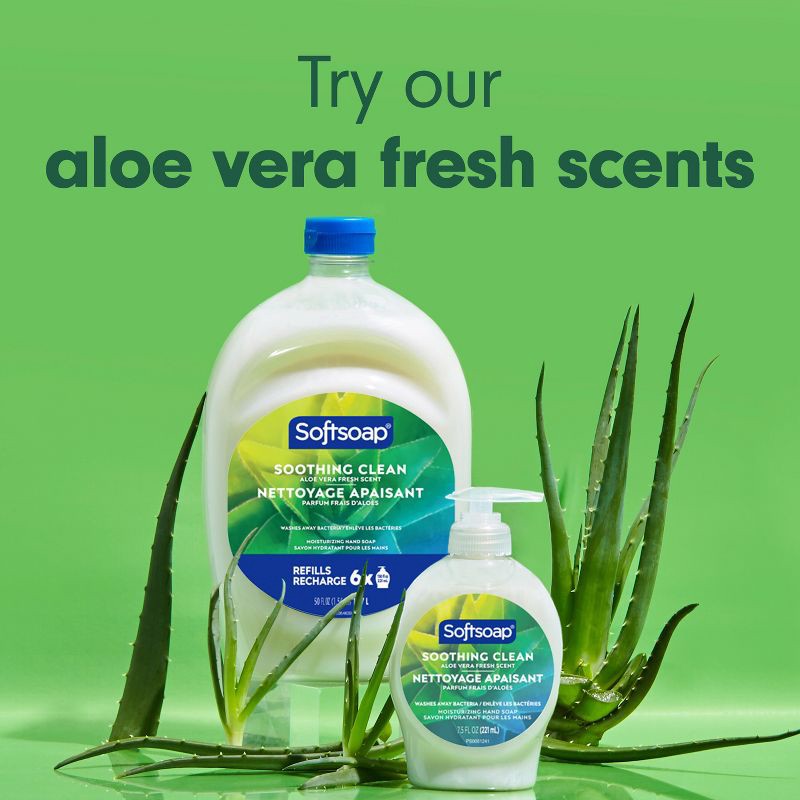 slide 13 of 18, Softsoap Moisturizing Liquid Hand Soap Pump - Soothing Aloe Vera - 7.5 fl oz, 7.5 fl oz