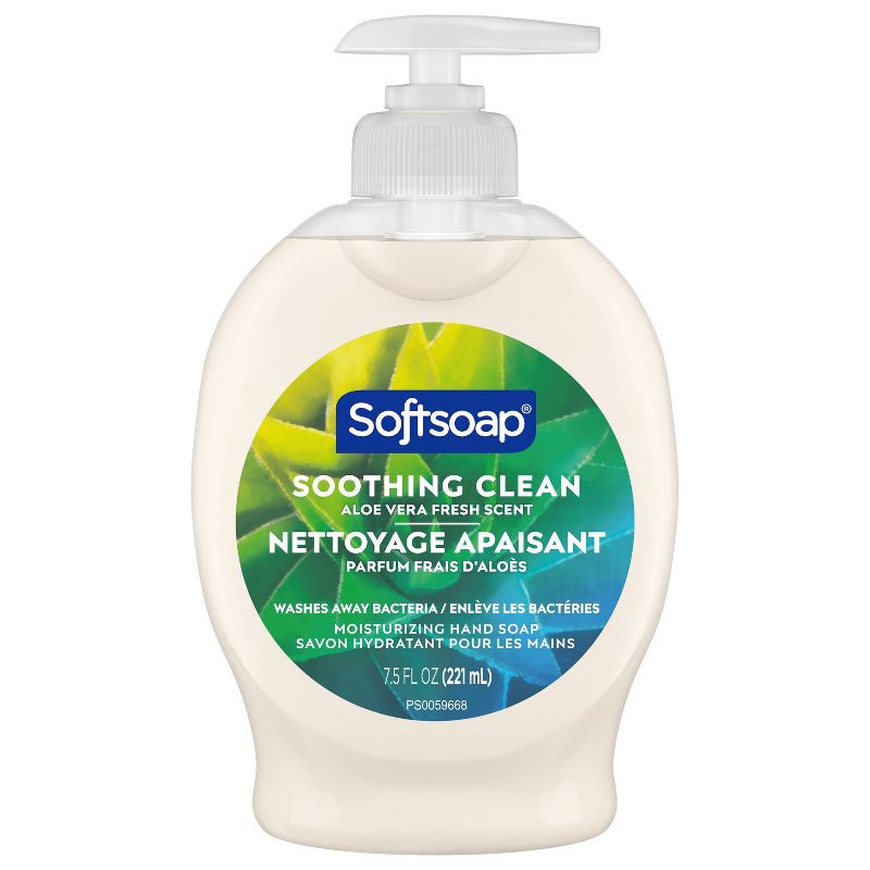 slide 8 of 11, Softsoap Moisturizing Liquid Hand Soap Pump - Soothing Aloe Vera - 7.5 fl oz, 7.5 fl oz