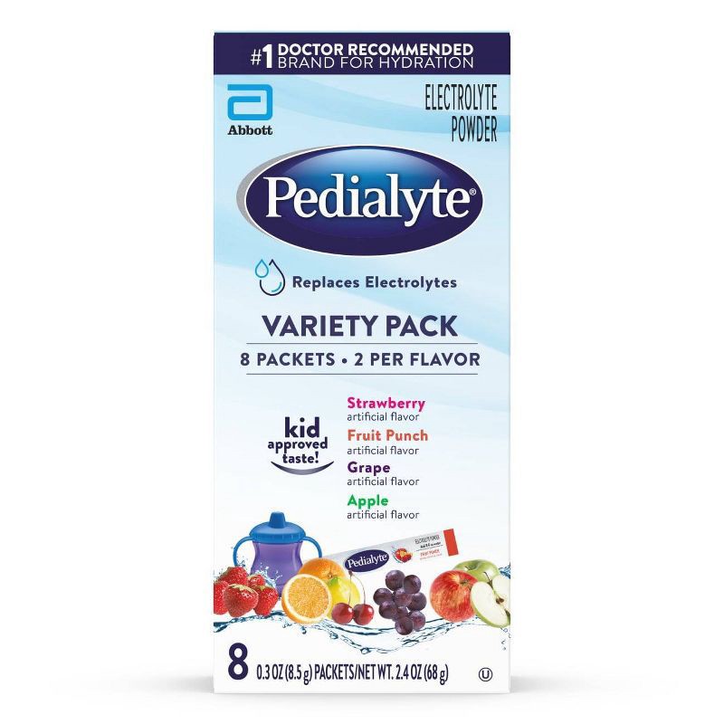 slide 1 of 8, Pedialyte Electrolyte Powder Variety Pack - 8ct/2.4oz, 8 ct, 2.4 oz