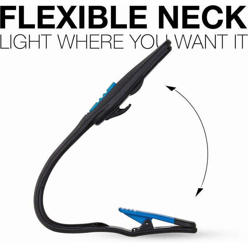 slide 3 of 8, Energizer Clip LED Nightlight: Adjustable Book Light with Clip-On, 11 Lumens, 25-Hour Run Time, Black, 1 ct