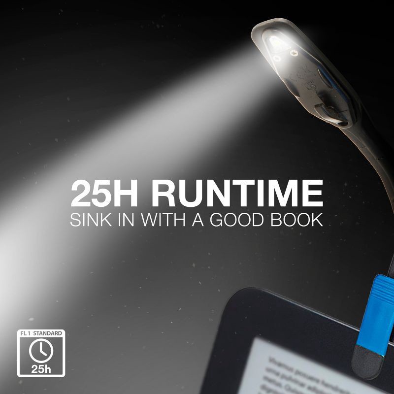 slide 6 of 8, Energizer Clip LED Nightlight: Adjustable Book Light with Clip-On, 11 Lumens, 25-Hour Run Time, Black, 1 ct