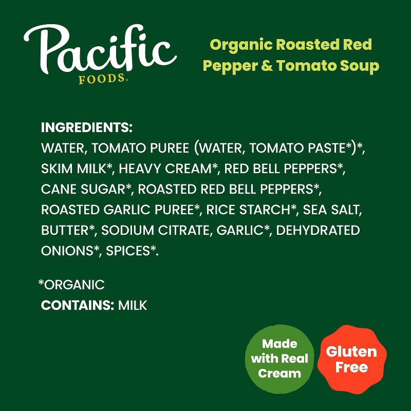 slide 5 of 10, Pacific Foods Organic Gluten Free Roasted Red Pepper & Tomato Soup - 32oz, 32 oz