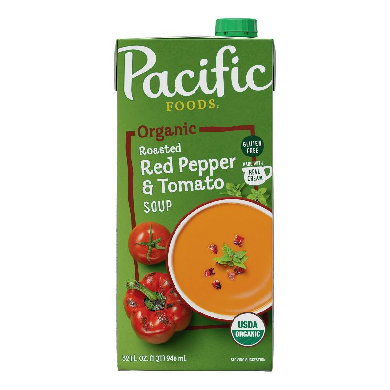 slide 7 of 10, Pacific Foods Organic Gluten Free Roasted Red Pepper & Tomato Soup - 32oz, 32 oz