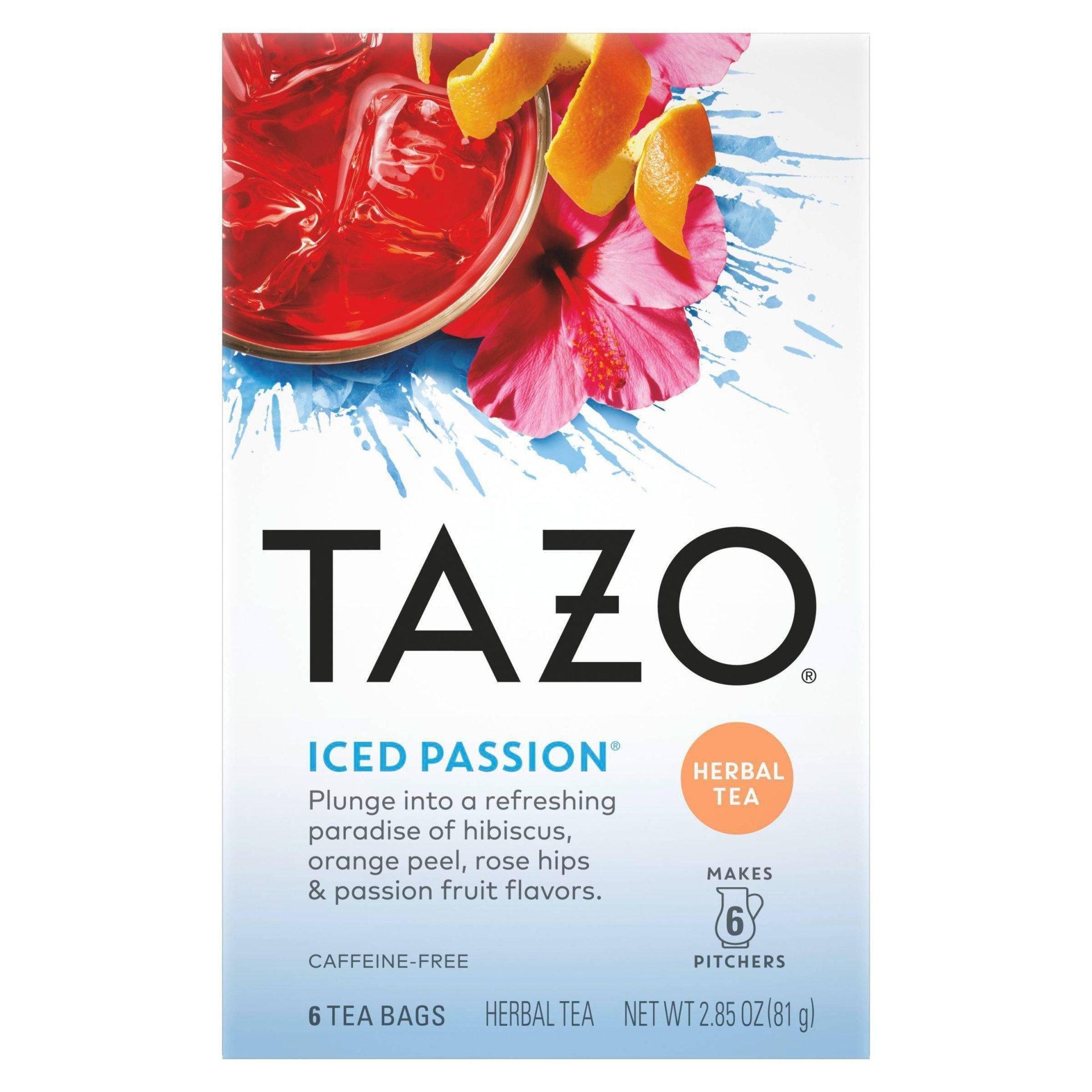 slide 1 of 7, Tazo Iced Passion Herbal Tea - 6ct, 6 ct