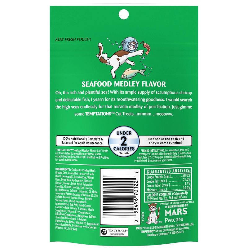 slide 2 of 4, Temptations Seafood Medley Crunchy Cat Treats - 3oz, 3 oz