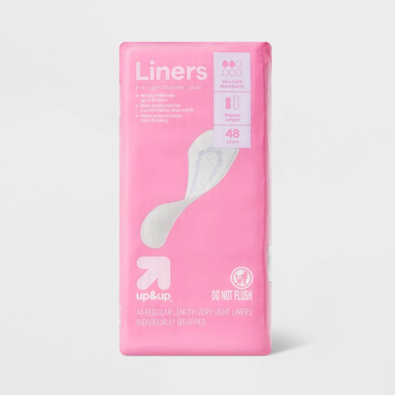 slide 1 of 3, Panty Liners - Very Light Absorbency - Regular - 48ct - up&up™, 48 ct