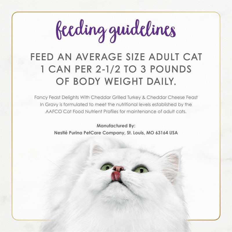 slide 9 of 10, Purina Fancy Feast Delights with Cheddar Grilled Gourmet Wet Cat Food Turkey & Cheddar Cheese Feast In Gravy - 3oz, 3 oz