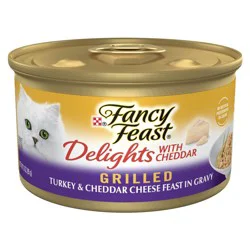 Purina Fancy Feast Delights with Cheddar Grilled Gourmet Wet Cat Food Turkey & Cheddar Cheese Feast In Gravy - 3oz