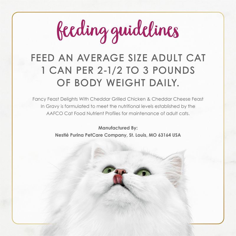 slide 9 of 10, Purina Fancy Feast Delights with Cheddar Grilled Gourmet Wet Cat Food Chicken & Cheddar Cheese Feast In Gravy - 3oz, 3 oz