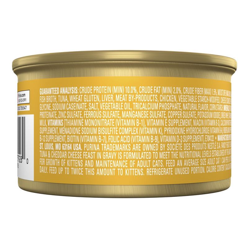 slide 2 of 10, Purina Fancy Feast Delights with Cheddar Grilled Gourmet Wet Cat Food Tuna & Cheddar Cheese Feast In Gravy - 3oz, 3 oz