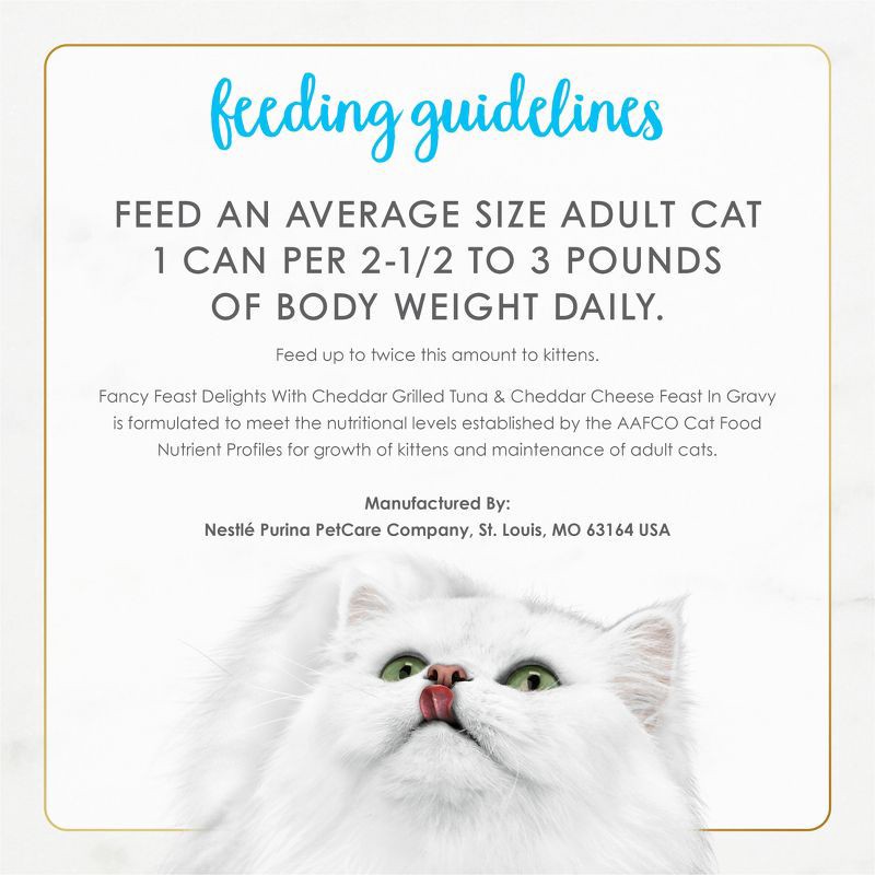 slide 9 of 10, Purina Fancy Feast Delights with Cheddar Grilled Gourmet Wet Cat Food Tuna & Cheddar Cheese Feast In Gravy - 3oz, 3 oz