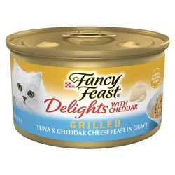 Purina Fancy Feast Delights with Cheddar Grilled Gourmet Wet Cat Food Tuna & Cheddar Cheese Feast In Gravy - 3oz