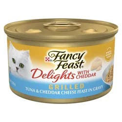 Purina Fancy Feast Delights with Cheddar Grilled Gourmet Wet Cat Food Tuna & Cheddar Cheese Feast In Gravy - 3oz