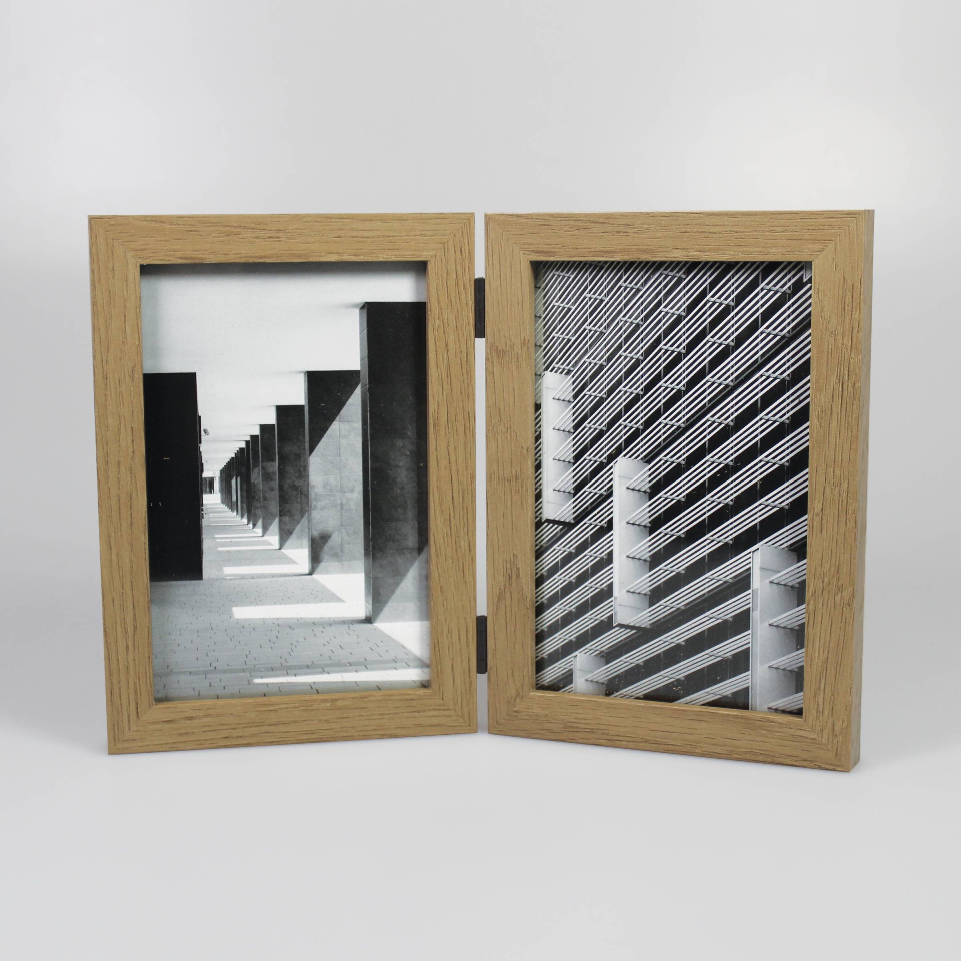 slide 1 of 4, Thin Hinged Frame Holds 2 (4" x 6") Photos Frame Natural - Made By Design, 1 ct