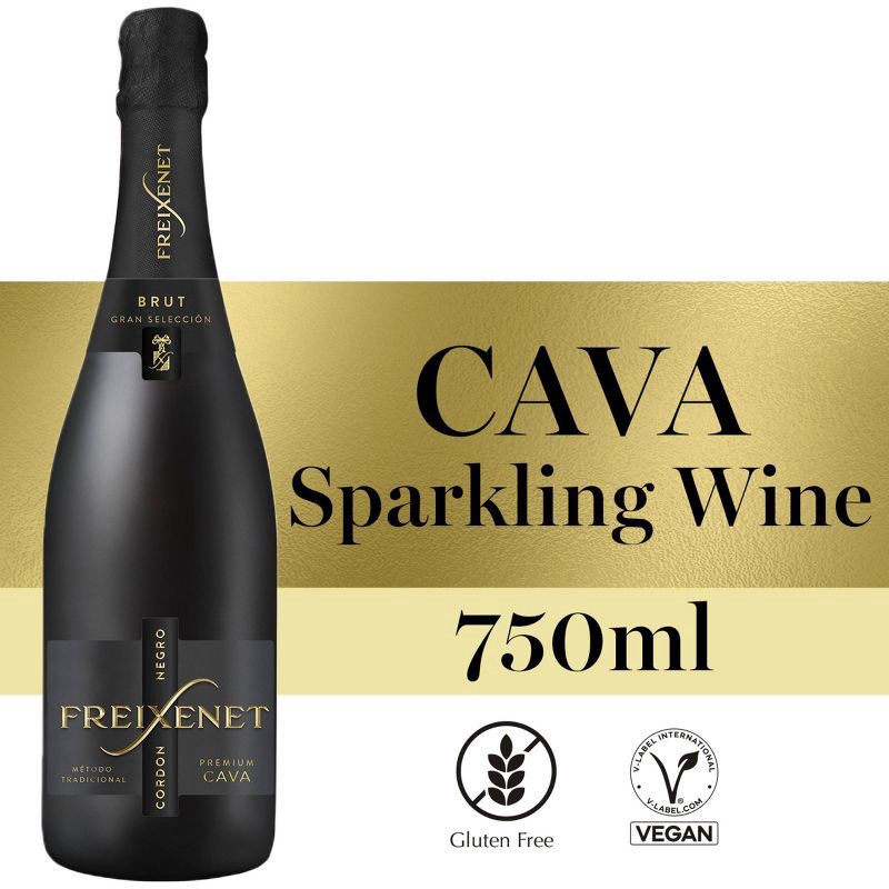 slide 3 of 7, Freixenet Cordon Negro Brut Cava Sparkling White Wine - 750ml Bottle, 750 ml