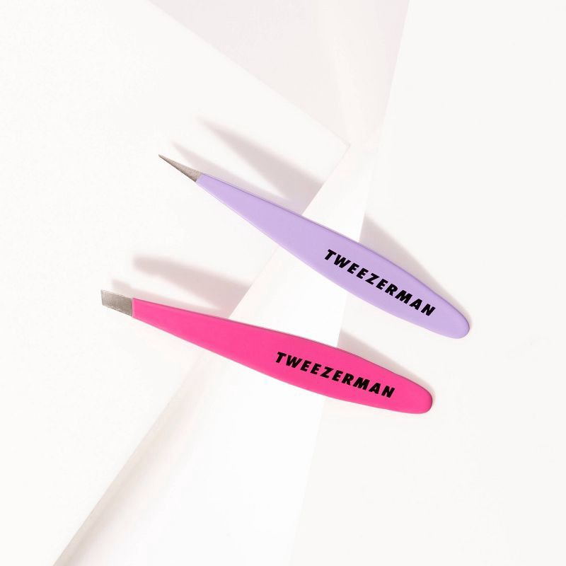 slide 4 of 8, Tweezerman Mini Slant and Point Tweezer Combo Set, 1 ct