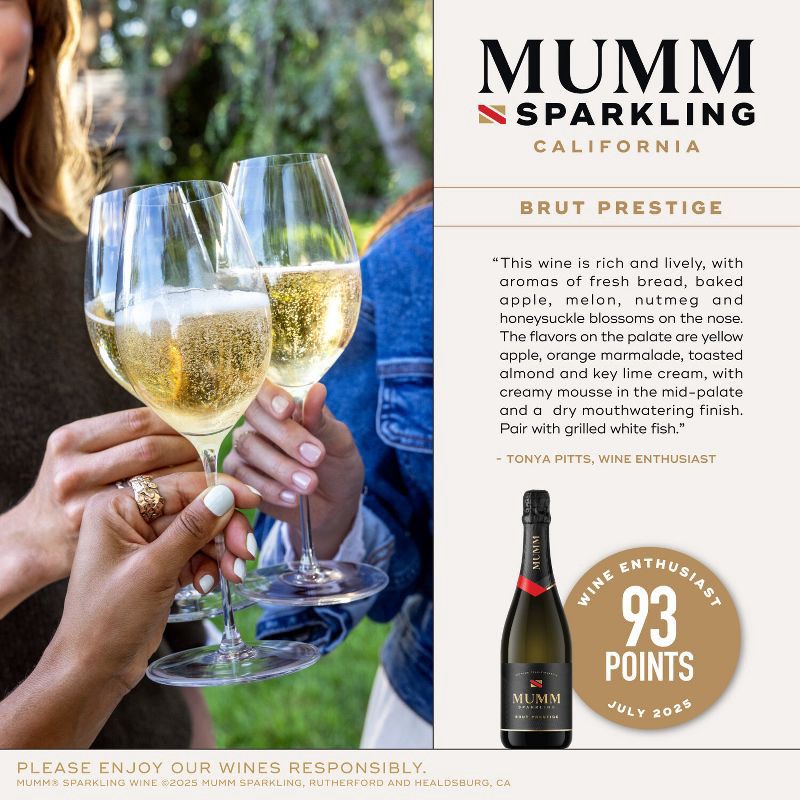 slide 5 of 7, Mumm Napa Mumm Sparkling Wine Brut Prestige - 750ml Bottle, 750 ml