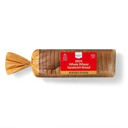 100% Whole Wheat Bread 20oz - Market Pantry™