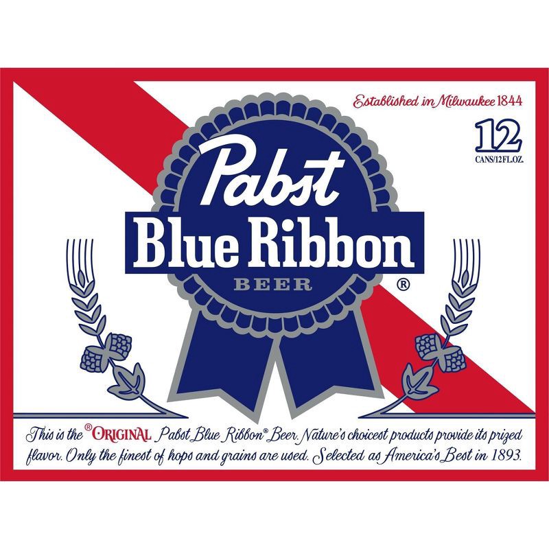 slide 3 of 6, Pabst Blue Ribbon Beer - 12pk/12 fl oz Cans, 12 ct; 12 fl oz