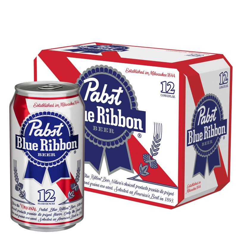 slide 1 of 8, Pabst Blue Ribbon Beer - 12pk/12 fl oz Cans, 12 ct; 12 fl oz