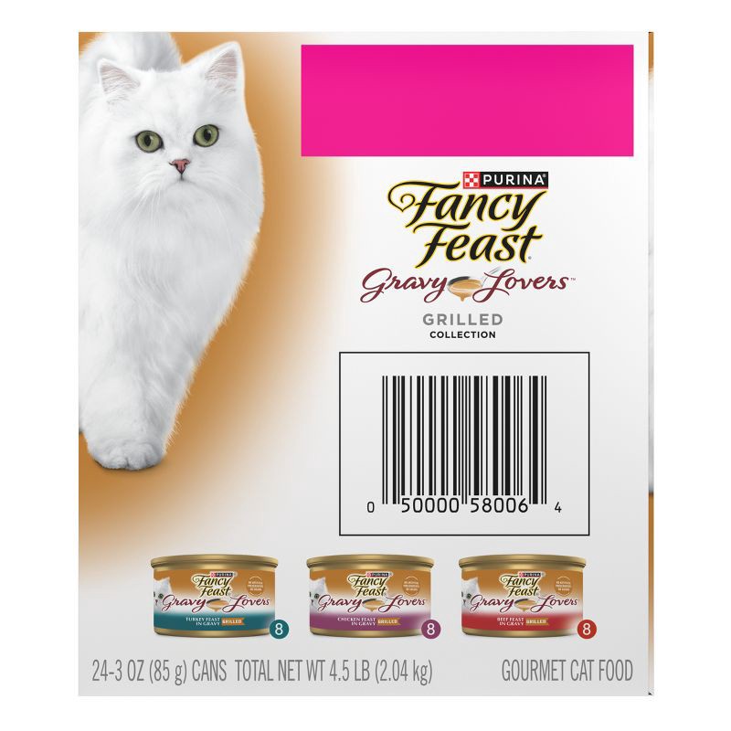 slide 4 of 7, Purina Fancy Feast Gravy Lovers Chicken, Turkey & Beef Flavor Wet Cat Food Cans Variety Pack - 3oz/24ct, 24 ct; 3 oz