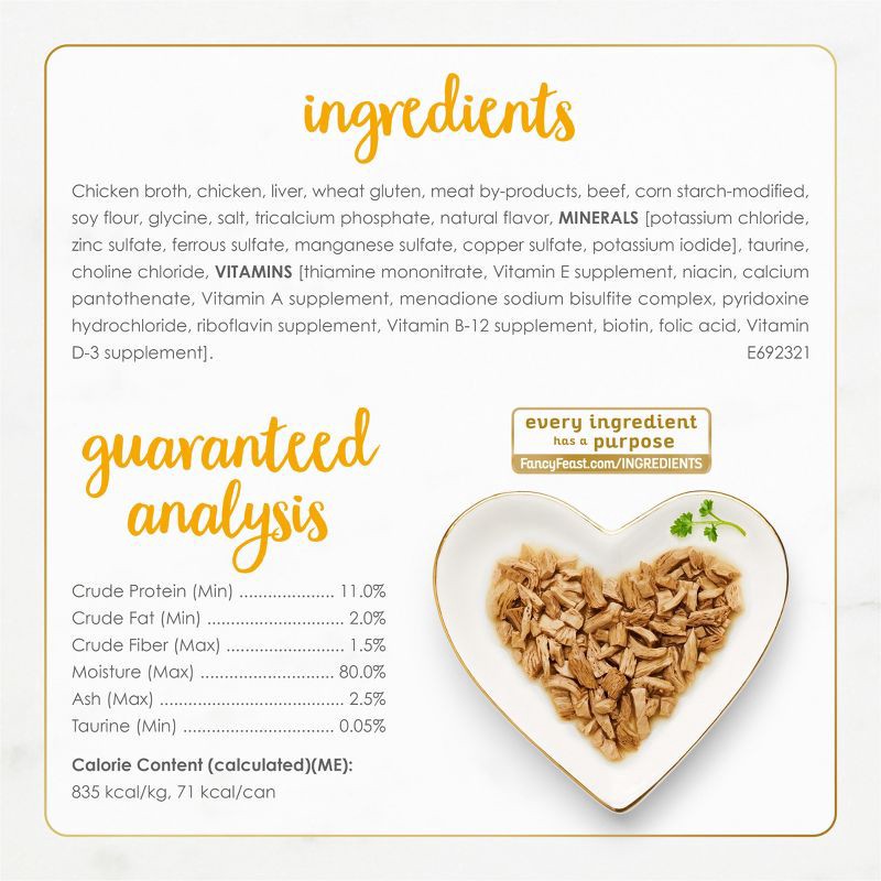 slide 7 of 10, Purina Fancy Feast Grilled Gourmet Wet Cat Food Chicken & Beef Feast In Gravy - 3oz, 3 oz