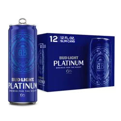 Bud Light Platinum American Lager Beer - 12pk/12 fl oz Cans