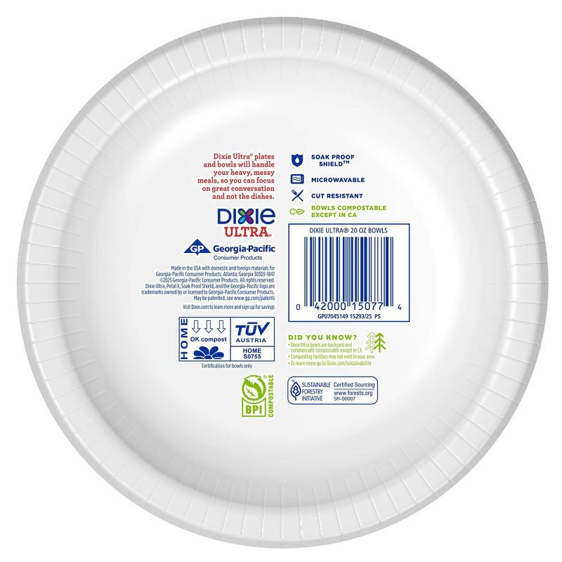 slide 6 of 9, Dixie Ultra Dinner Paper Bowls - 28ct/20oz, 28 ct, 20 oz