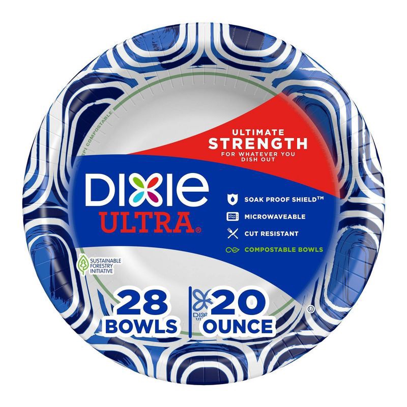 slide 1 of 8, Dixie Ultra Dinner Paper Bowls - 28ct/20oz, 28 ct, 20 oz