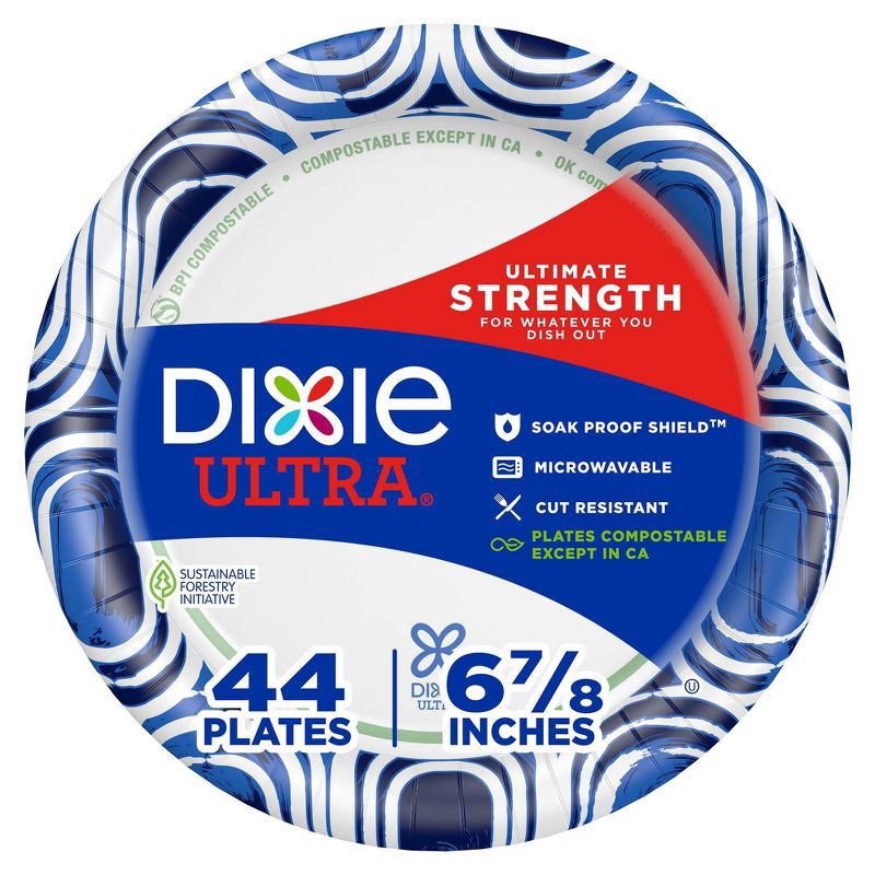 slide 1 of 6, Dixie Ultra 6 7/8" Disposable Plates - 44ct, 44 ct