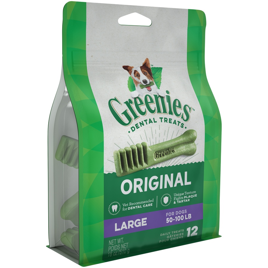 slide 2 of 9, Greenies Large Original Dental Dog Treats, 12 ct, 18 oz