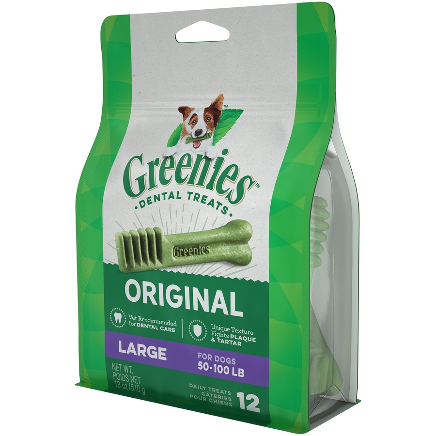 slide 3 of 9, Greenies Large Original Dental Dog Treats, 12 ct, 18 oz