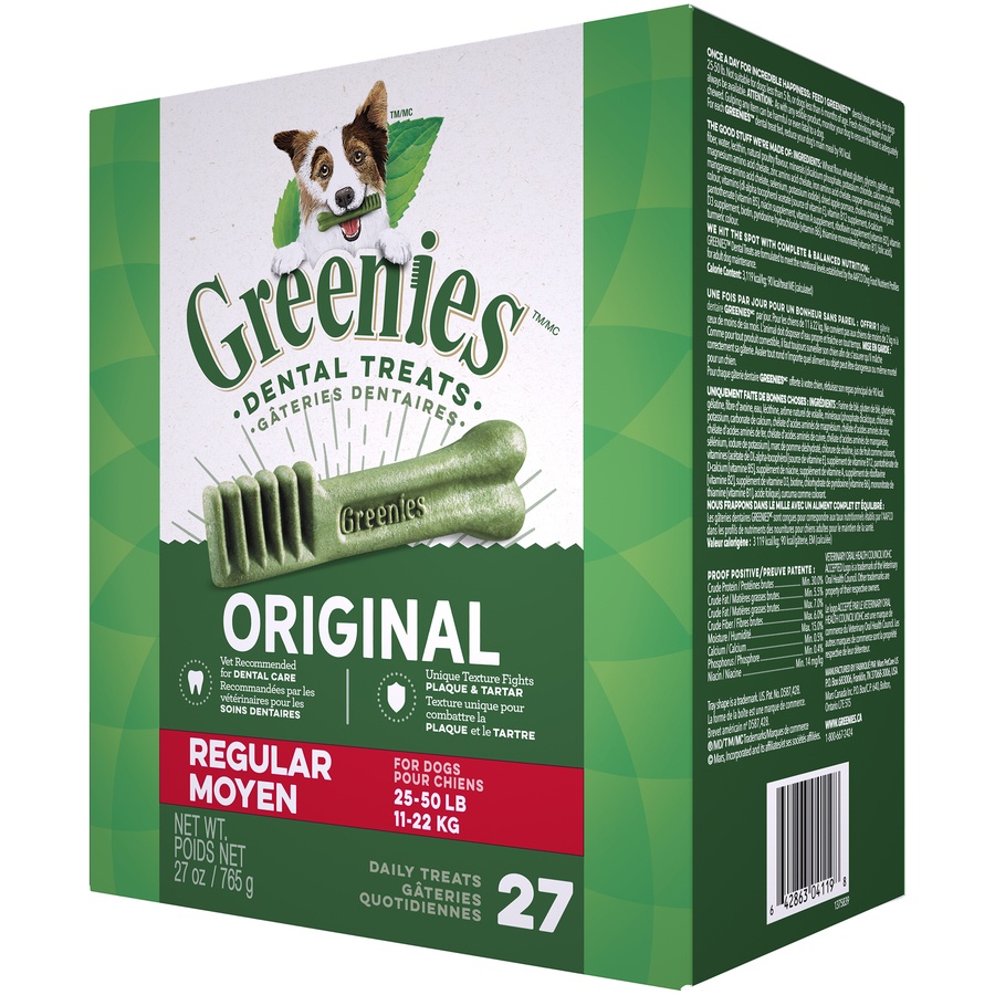 slide 3 of 9, GREENIES Dental Chew Treats For Dogs - Regular Dog, 27 oz