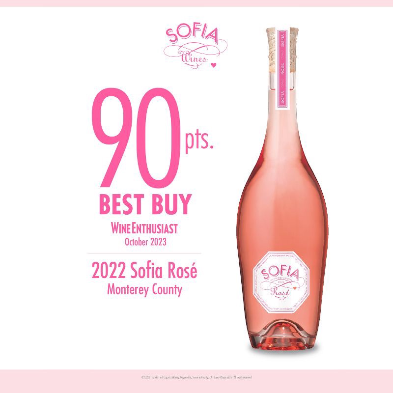 slide 2 of 2, Francis Coppola Sofia Rosé Wine - 750ml Bottle, 750 ml