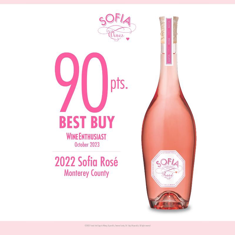 slide 3 of 9, Francis Coppola Sofia Rosé Wine - 750ml Bottle, 750 ml