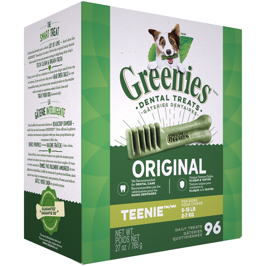 slide 2 of 9, Greenies Dental Chews Treat Tub -Pak Teenie Dog, 96 ct