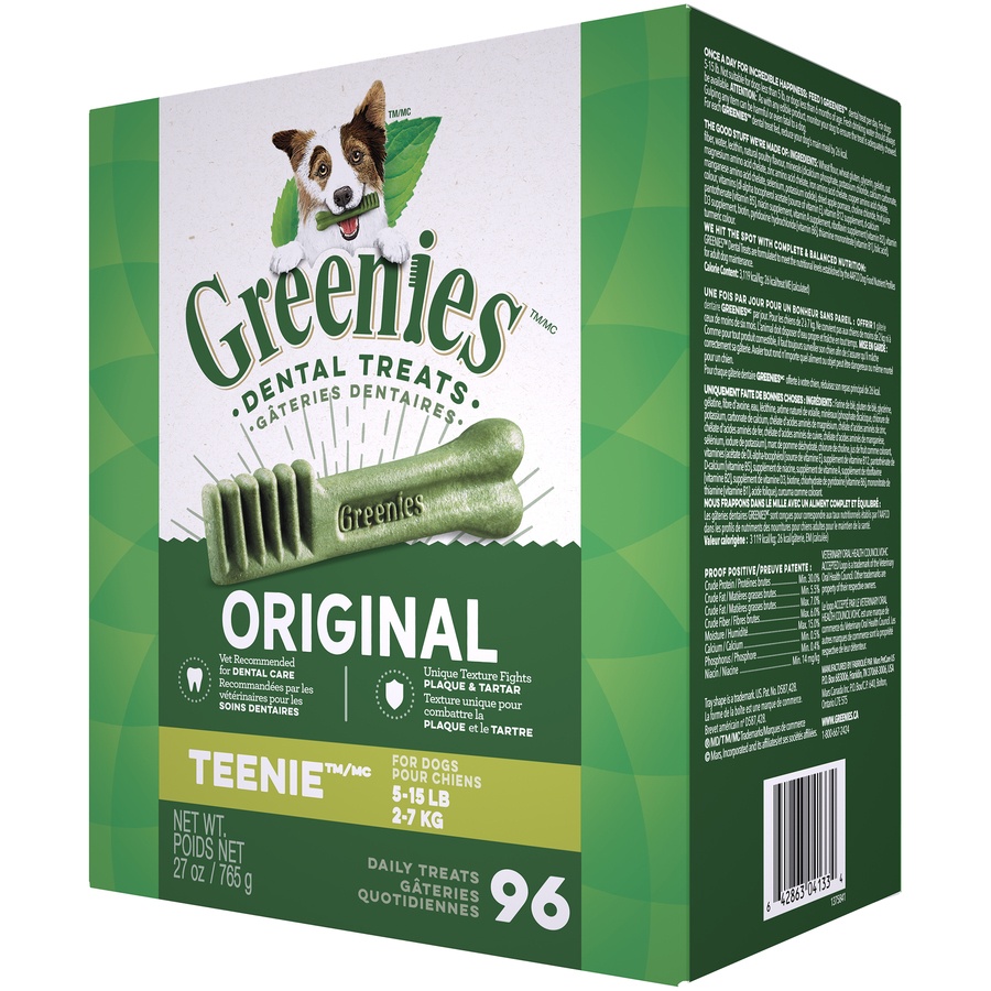 slide 3 of 9, Greenies Dental Chews Treat Tub -Pak Teenie Dog, 96 ct