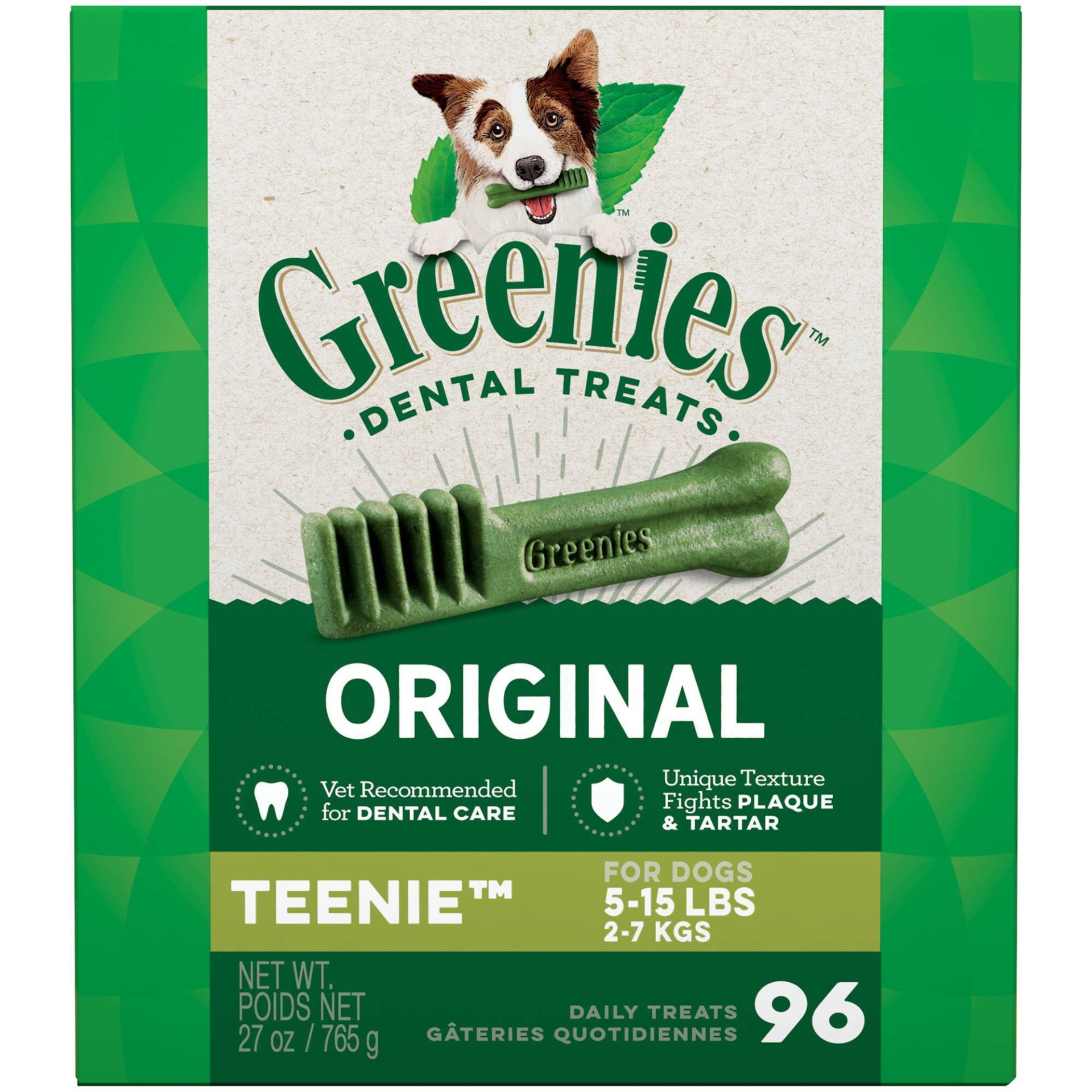 slide 1 of 9, Greenies Dental Chews Treat Tub -Pak Teenie Dog, 96 ct