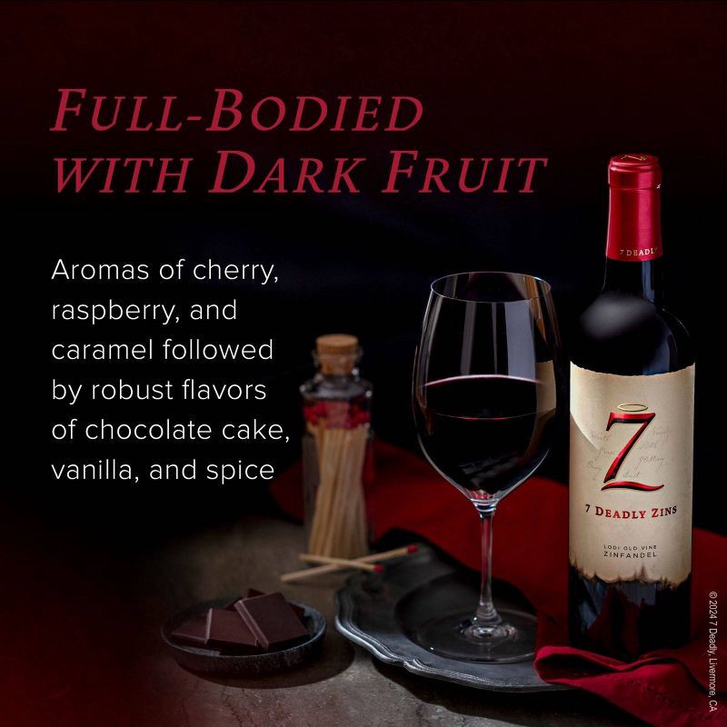 slide 4 of 10, 7 Deadly Zins Old Vine Zinfandel Red Wine - 750ml Bottle, 750 ml