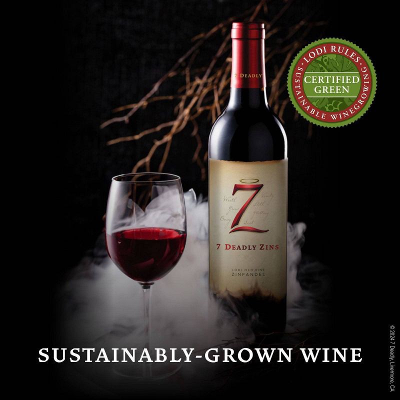 slide 5 of 10, 7 Deadly Zins Old Vine Zinfandel Red Wine - 750ml Bottle, 750 ml