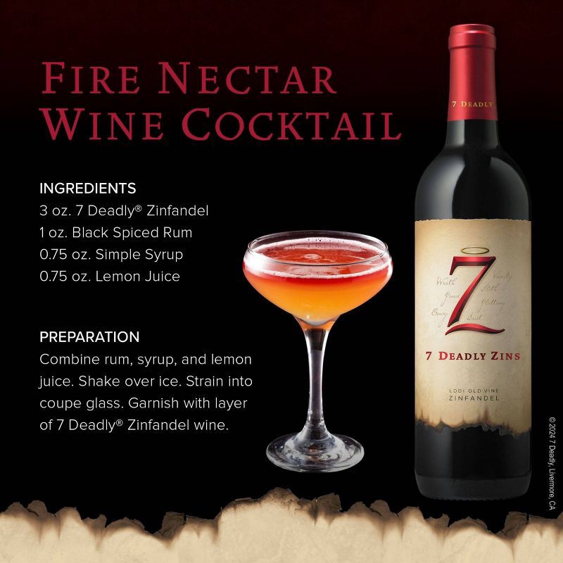 slide 8 of 10, 7 Deadly Zins Old Vine Zinfandel Red Wine - 750ml Bottle, 750 ml