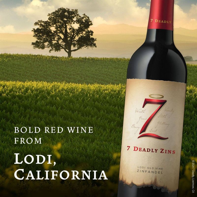 slide 10 of 10, 7 Deadly Zins Old Vine Zinfandel Red Wine - 750ml Bottle, 750 ml