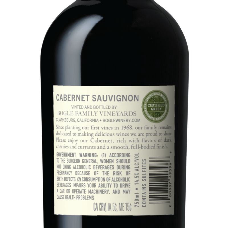 slide 8 of 8, Bogle Vineyards Bogle Cabernet Sauvignon Red WIne - 750ml Bottle, 750 ml