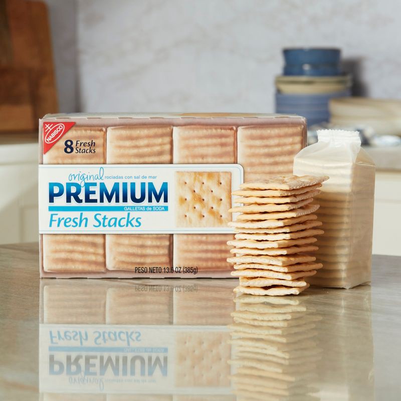 slide 3 of 15, Premium Fresh Stacks Original Saltine Crackers Travel Snacks - 13.6oz, 13.6 oz