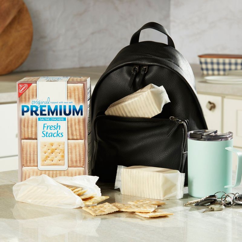 slide 4 of 15, Premium Fresh Stacks Original Saltine Crackers Travel Snacks - 13.6oz, 13.6 oz