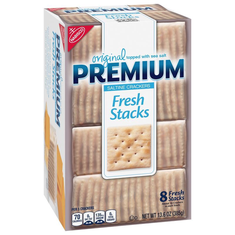 slide 8 of 15, Premium Fresh Stacks Original Saltine Crackers Travel Snacks - 13.6oz, 13.6 oz