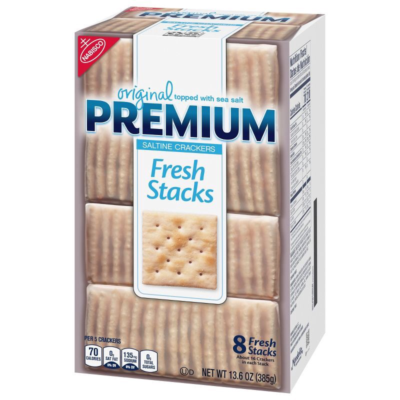 slide 9 of 15, Premium Fresh Stacks Original Saltine Crackers Travel Snacks - 13.6oz, 13.6 oz